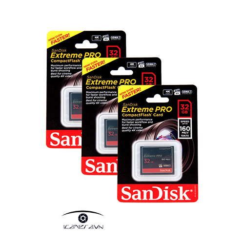 Thẻ nhớ  CF Extreme Pro 32GB Sandisk VPG65 UDMA7, 160MB/s R, 150MB/s W SDCFXPS-032G-X46