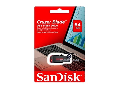 USB CZ50 màu đen viền đỏ 64GB Sandisk 2.0 SDCZ50-164G-B35