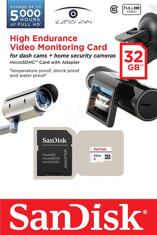 Thẻ nhớ Micro SD High Endurance Video Monitoring Card 32GB 20MB/s cho CCTV camera kèm Adapter