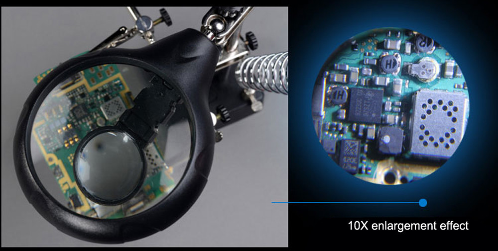 Bộ kính lúp sửa chữa đa năng 5 bóng LED MG16129-C