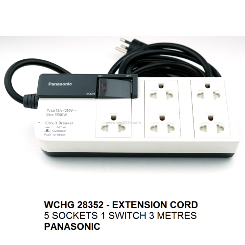 Ổ cắm có dây Panasonic WCHG28352 tích hợp 5 ổ cắm điện