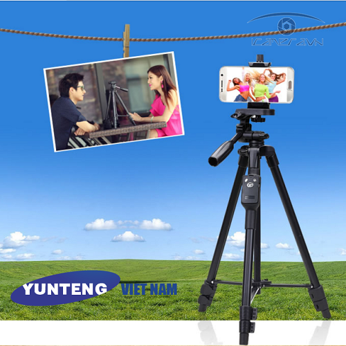 Chân tripod Yunteng VCT-5208 cho máy ảnh, điện thoại kèm điều khiển Bluetooth