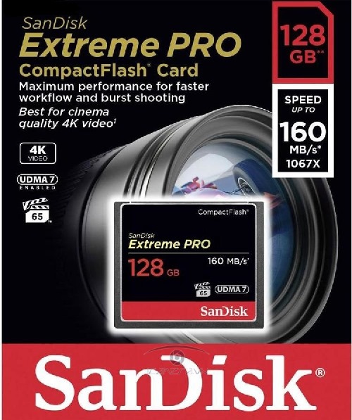 Thẻ nhớ CF Extreme Pro 128GB Sandisk VPG65 UDMA7, 160MB/s R, 150MB/s W SDCFXPS-128G-X46