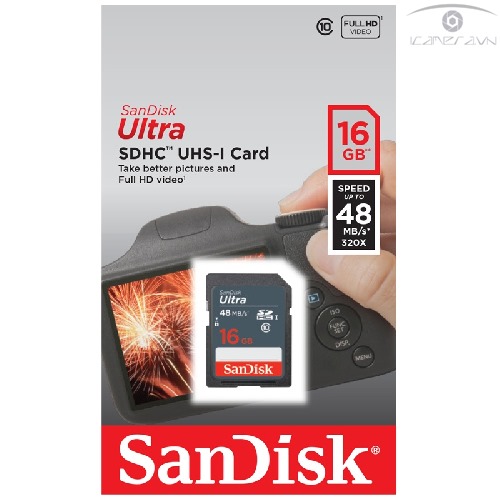 Thẻ nhớ SDXC SanDisk Ultra 16GB tốc độ 80MB/s SDSDUNC-016G-GN6IN