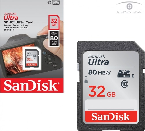 Thẻ nhớ SDXC SanDisk Ultra 32GB tốc độ 80MB/s SDSDUNC-032G-GN6IN