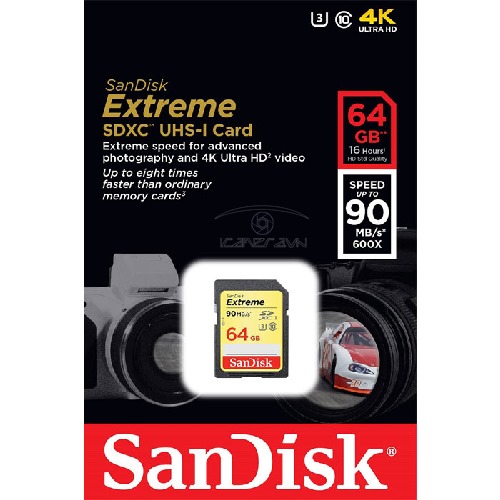 Thẻ nhớ SD SanDisk SDHC Extreme 64GB tốc độ 90MB/s SDSDXNE-064G-GNCIN