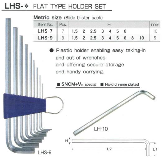 Bộ lục giác LHS-9, bộ lục giác đầu thẳng với 9 cỡ, EIGHT LHS-7