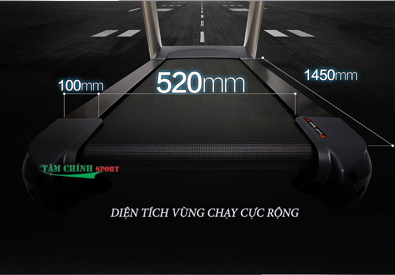 Diện tích vùng thảm tập máy chạy bộ MCT-5517A