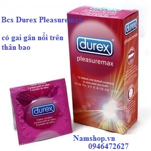 Bao cao su có gai nổi Durex Pleasuremax