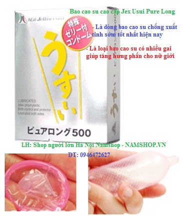 Bao cao su chống xuất tinh sớm tốt nhất hiện nay Jex Usui Pure Long