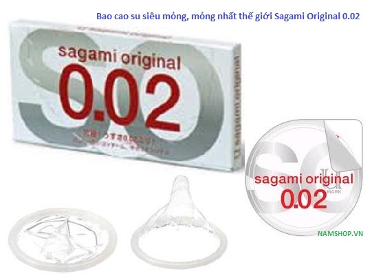 Bao cao su siêu mỏng, mỏng nhất thế giới Sagami Original 0.02