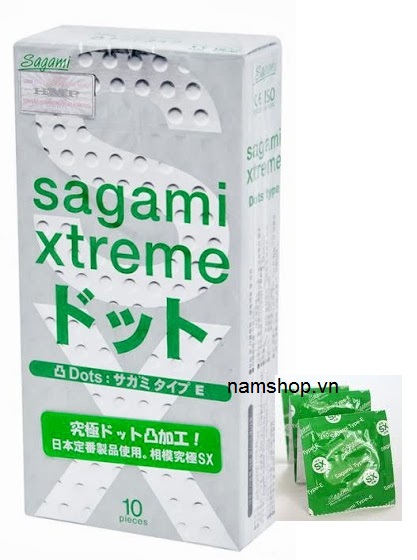 Bao cao su siêu mỏng có gai Sagami Xtreme Blu