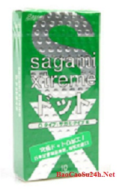 Bao cao su siêu mỏng có gai Sagami Xtreme Green