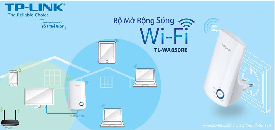 Bộ mở rộng sóng wifi tplink TL-WA850RE