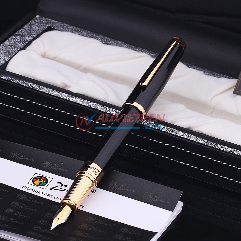 Bút máy cao cấp Picasso Pimio 918FG thân đen, cài vàng