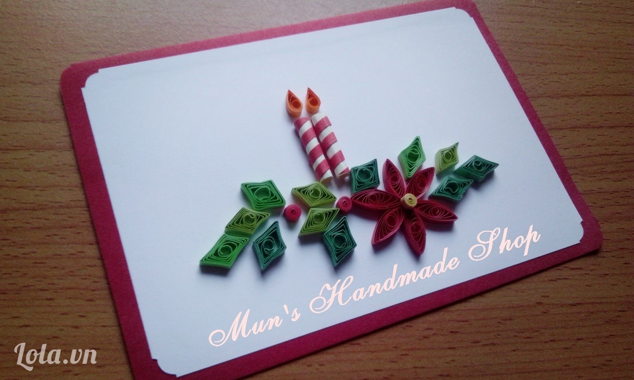 thiệp giáng sinh quilling 5
