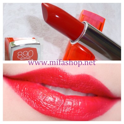  Son môi Maybelline Color Sensational Vivids 890-Neon Red