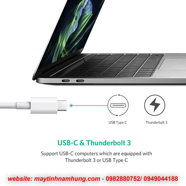 Bộ chia cổng kết nối cho Macbook Pro ra mạng LAN, USB kết nối chuột không dây