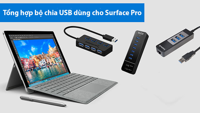 bộ chuyển đổi cổng mạng LAN và USB cho Surface Pro