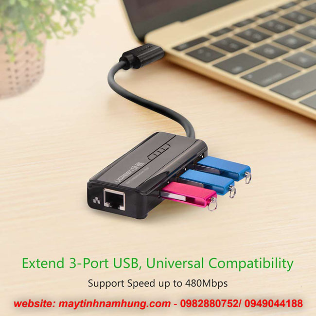 Bộ chia USB Type C ra cổng mạng Lan và 3 cổng USB