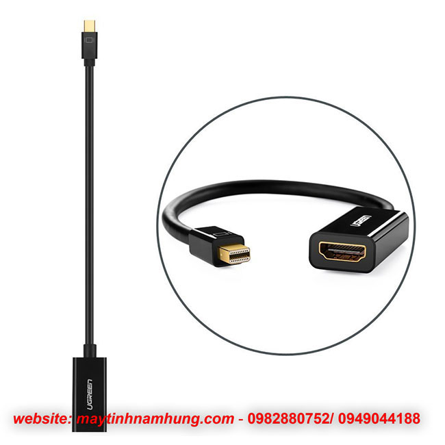 Cáp chuyển Mini DisplayPort to HDMI Ugreen 10461 cho Apple Macbook, Macbook Pro, iMac, Macbook Air, Mac, Microsoft Surface Pro