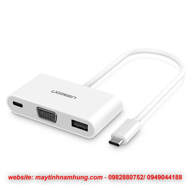 Cáp nối từ USB Macbook 12 sang máy chiếu VGA Ugreen 30376