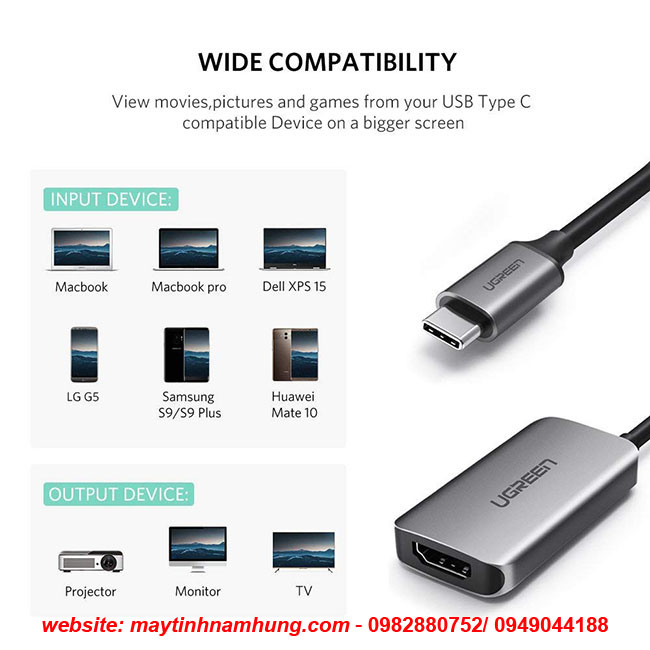 Cáp chuyển đổi USB type C to HDMI kết nối tivi với điện thoại Smartphone