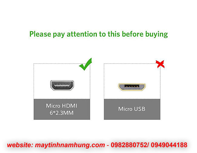 Cáp chuyển micro HDMI trên Asus Zenbook ra tivi HDMI