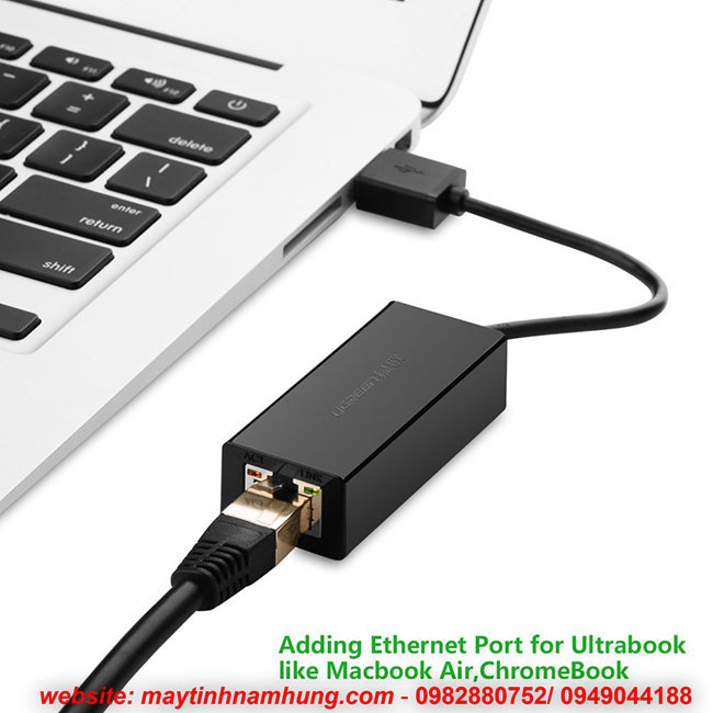 Cáp kết nối mạng LAN qua cổng USB trên Macbook Air