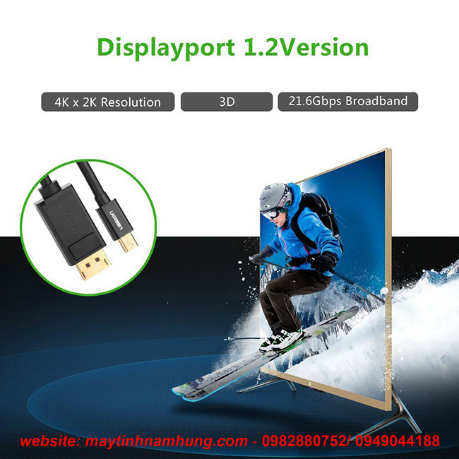 Cáp chuyển Mini Displayport Thunderbolt sang Displayport 4Kx2K
