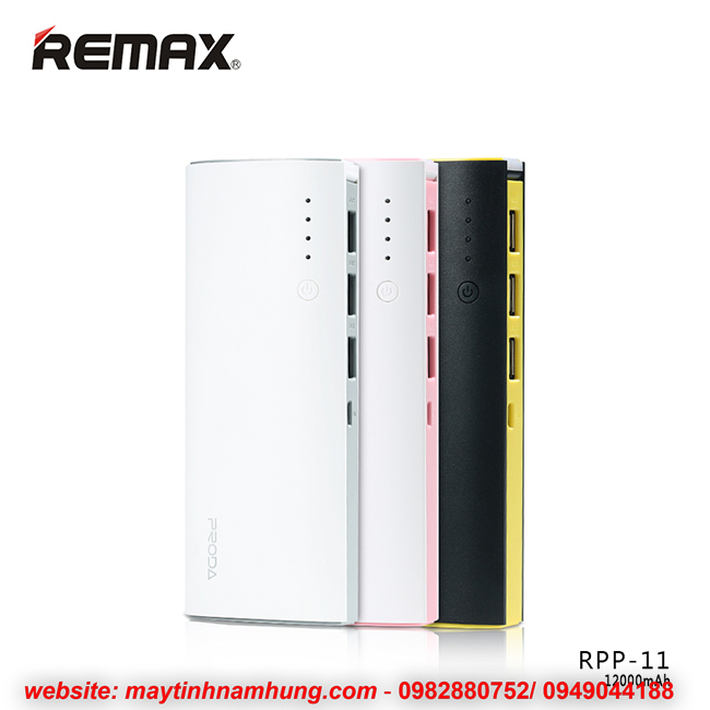 Pin sạc dự phòng Remax 12000mAh sạc cho 3 thiết bị