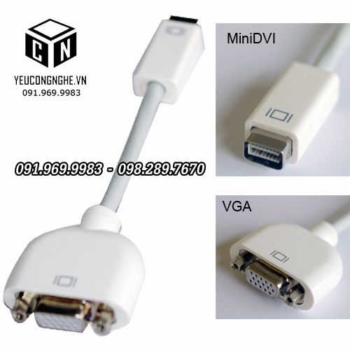Cáp chuyển đổi Mini DVI ra VGA cho iMac/ Macbook/ PowerBook