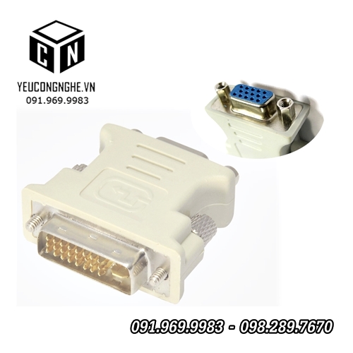 Đầu chuyển VGA ra DVI 24pin adapter kết nối tín hiệu hình ảnh