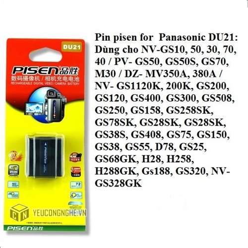 Pin cho máy quay Panasonic DU21 Pisen