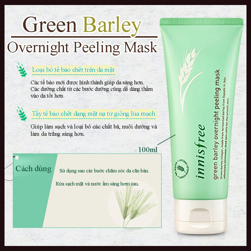 Mặt Nạ Ngủ Tẩy tế Bào Chết Green Barley Overnight Peeling Mask