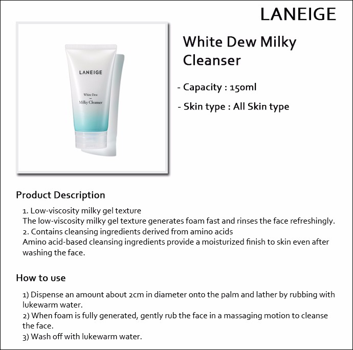  Laneige White Dew Milky Cleanser 1