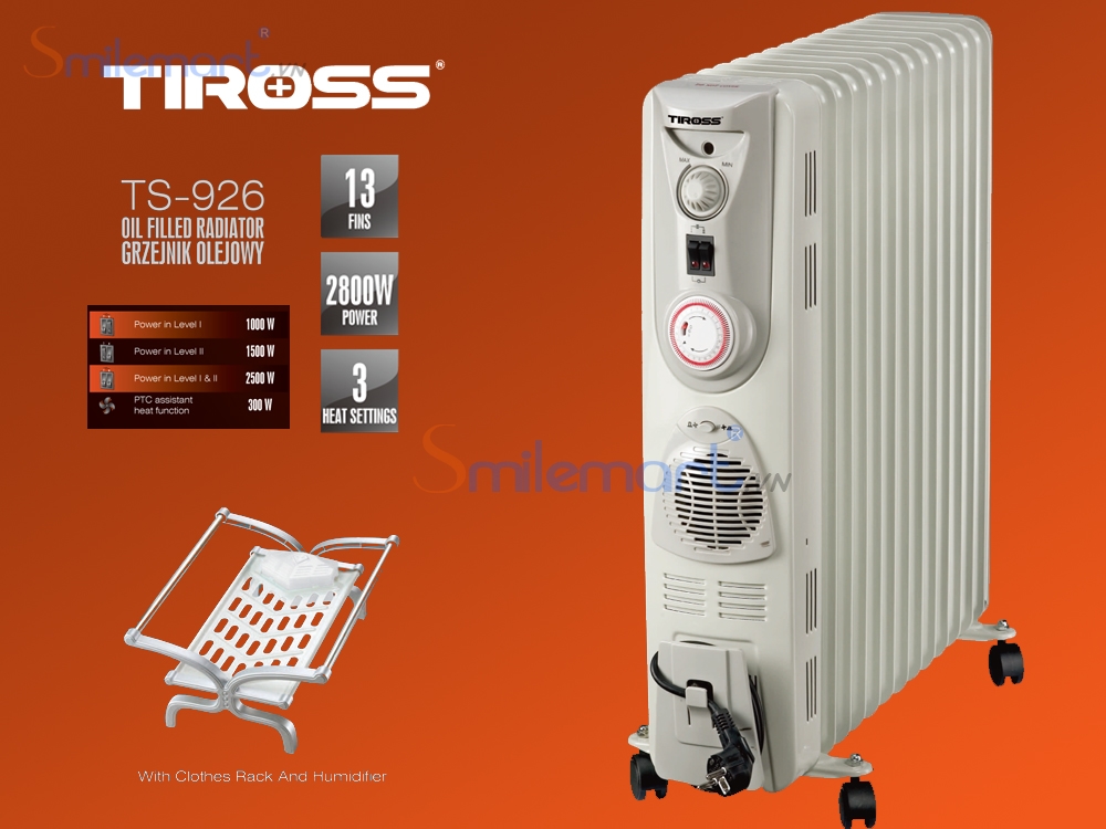 Máy sưởi dầu 13 thanh Tiross TS926