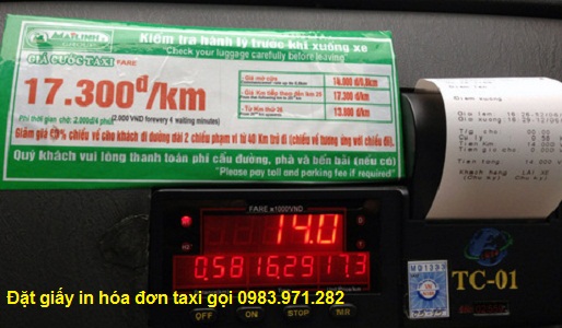 giấy in hóa đơn taxi