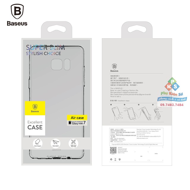 Cần Thơ - Ốp lưng dẻo trong siêu mỏng Samsung Note 7 chính hãng Baseus