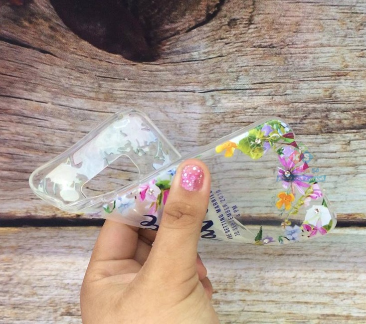 Ốp lưng Samsung Galaxy S8 dẻo hoa 3D đính đá