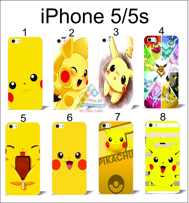 Ốp lưng iPhone 5 5S in hình Pikachu 