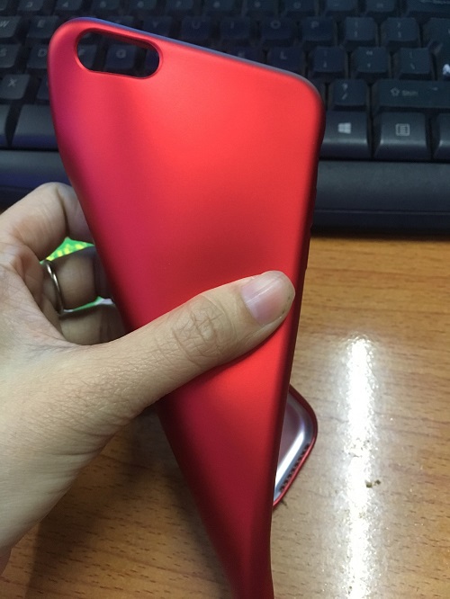 Ốp lưng iPhone 6 Plus dẻo đỏ nhung bóng