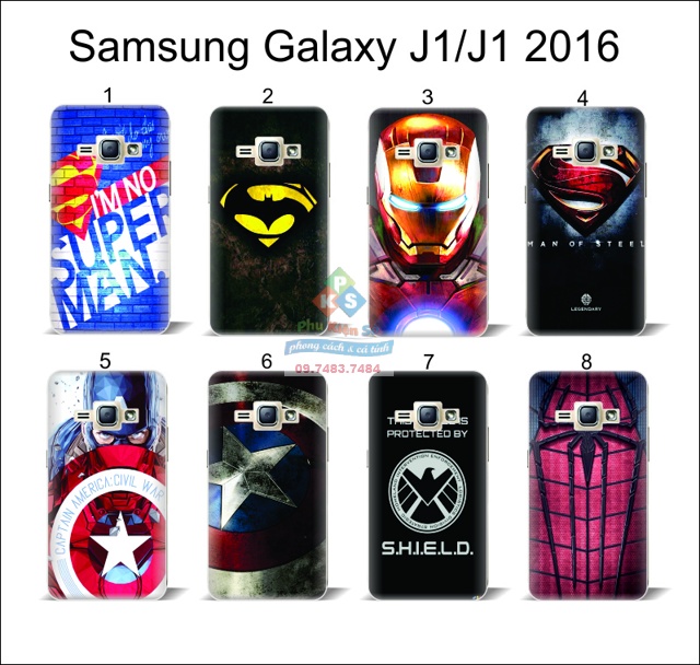 Ốp lưng Samsung J1 2016 dẻo hình Siêu Anh Hùng tại Cần Thơ