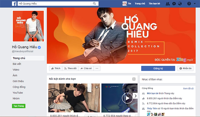 Fanpage Hồ Quang Hiếu