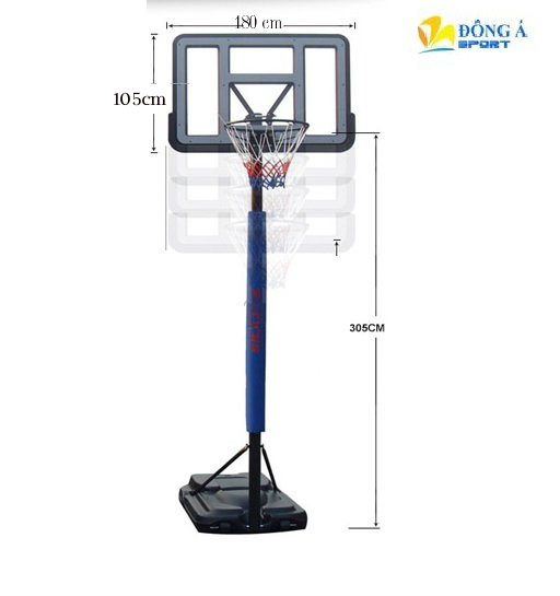Kích thước chiều cao và bảng của trụ bóng rổ
