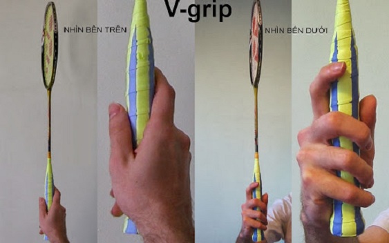 Hướng dẫn cầm vợt kiểu V-grip