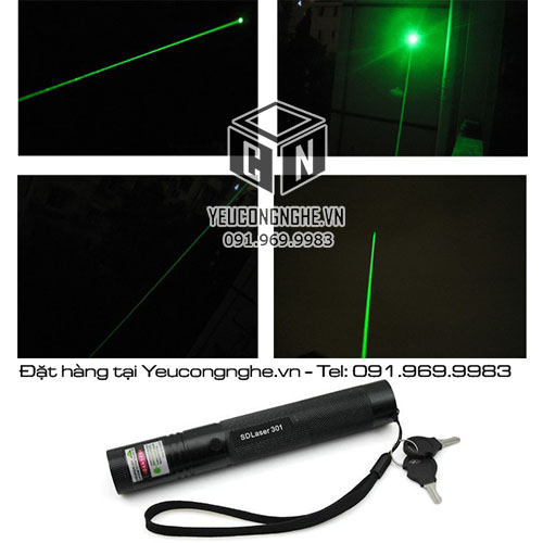 Bút laser giá rẻ mini nhỏ gọn chiếu tia sáng xanh model 301