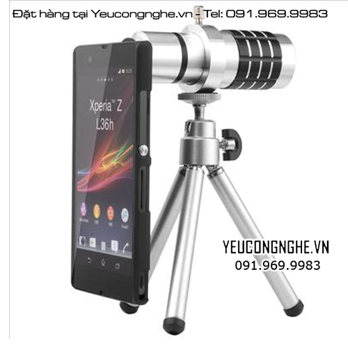 Bộ ống kính gắn ngoài lens tele zoom 12x cho điện thoại Sony Xperia Z L36H