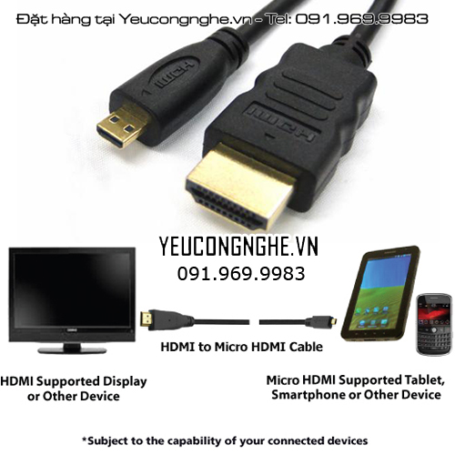 Cáp HDMI ra micro HDMI giá rẻ chất lượng hình ảnh ổn định 1.5m