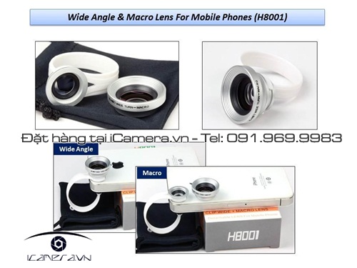 Bộ ống kính góc rộng wide và macro 2 trong 1 cho mọi smartphone H8001